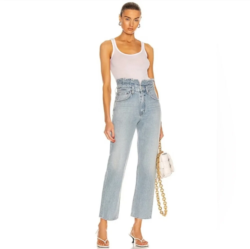 AGOLDE Lettuce Waistband Reworked High Rise Fitted 90s Jean Womens 26 - Picture 1 of 7